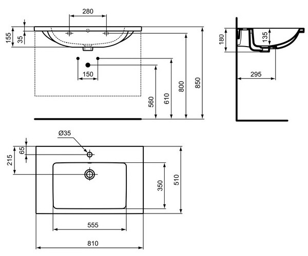 раковина IDEAL STANDARD I.LIFE 80